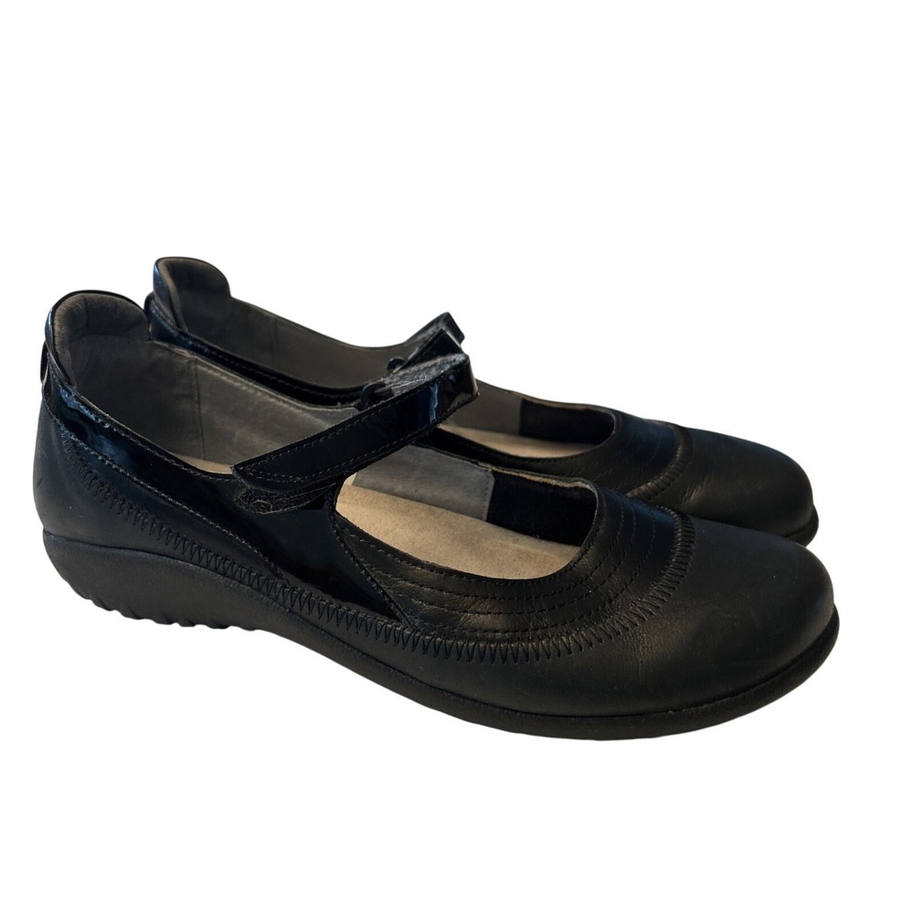 Naot Women's 41 US 10 "Kirei" Mary Jane Shoes In Black Comfort Shoes Flats